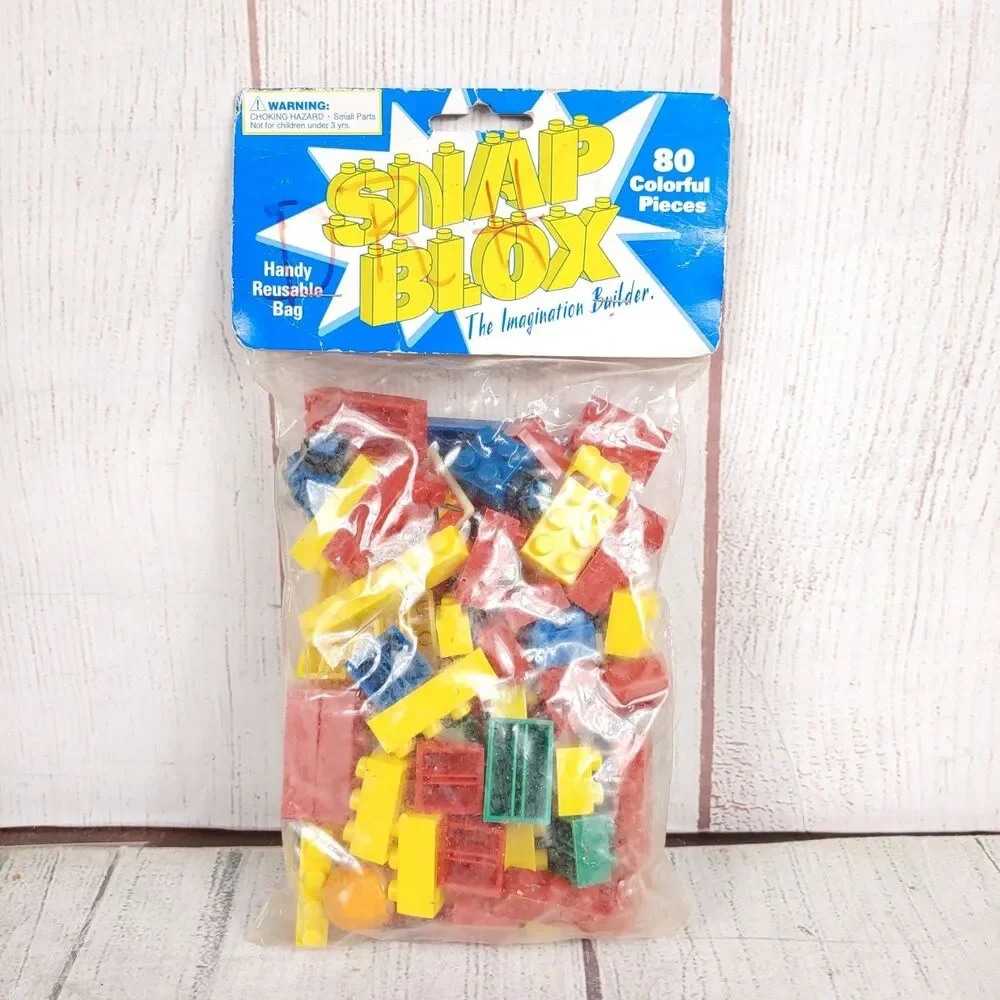 Snap Blox Legos The Imagination Builder Blocks, Reusable Bag 80 Pieces Off-brand